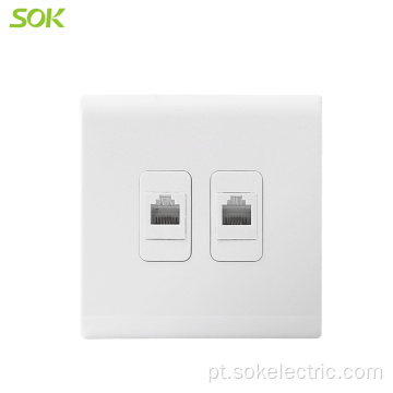 2Gang RJ11 TEL Socket Outlets Modernas de alta qualidade